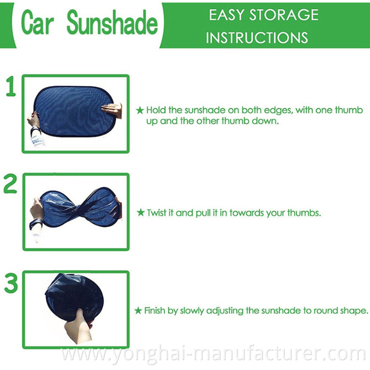 Auto Car Collapsible Mesh Glass Insulation Universal Curtain Summer Side Sunshade For Rear Window